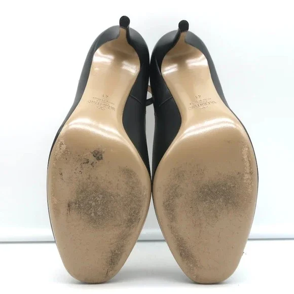 Valentino Tango Ankle Strap Pumps Black Leather Size 41 - Picture 11 of 12